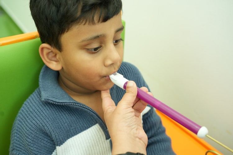 A dial with a hand on it