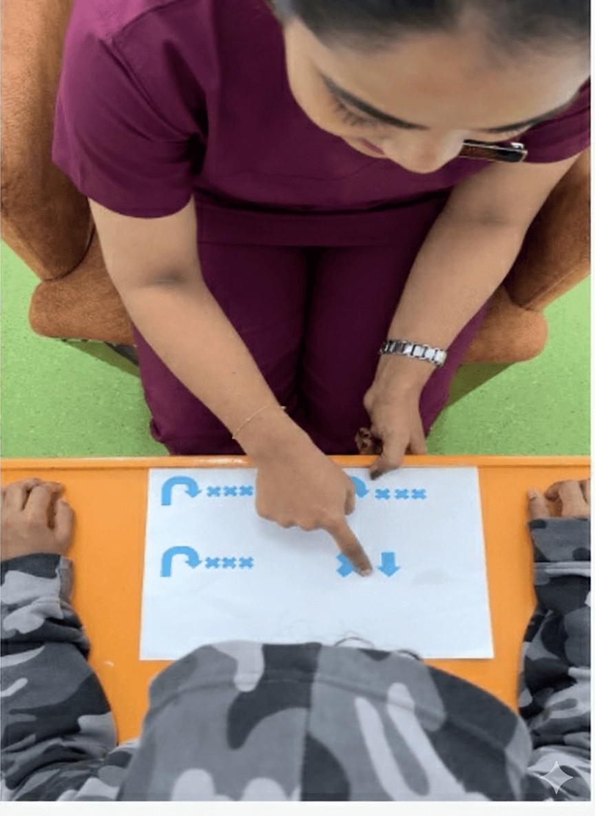 Modern therapy corridor at Jewel Autism and Child Development Center — the best speech therapy center in Dubai — with bright interiors and therapy room entrances on both sides.